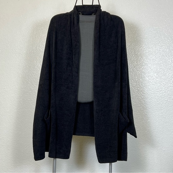 Barefoot Dreams CozyChic Ultra Lite Blanket Wrap Black Color Size S/M - Picture 2 of 10